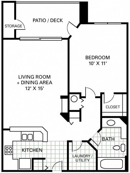 1 Bedroom floor plan
